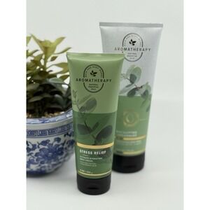 Bath & Body Works Aromatherapy Eucalyptus Spearmint Body Wash & Cream Set NEW
